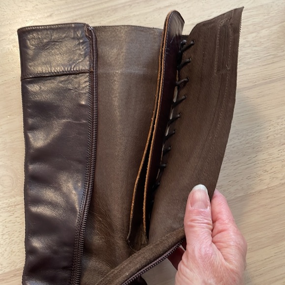 Nero Giardini Tall Brown Leather Boots, Woman Size 6.5 - Picture 7 of 16